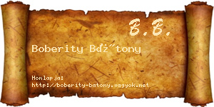 Boberity Bátony névjegykártya